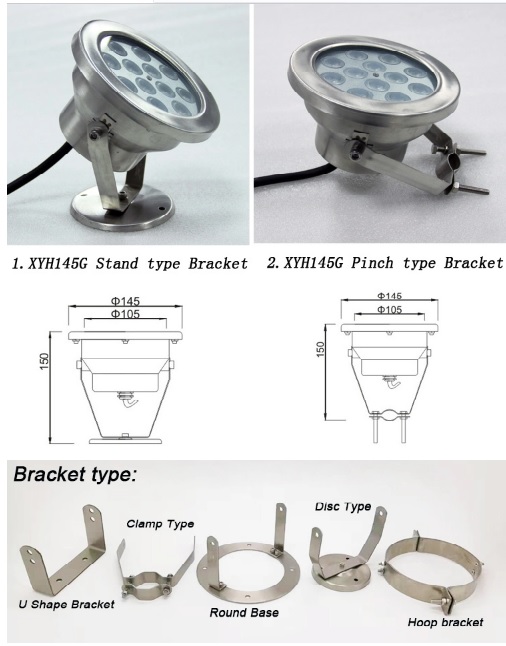���������� ������������ ��������� IP68 ��������� �� ���������� XYH145G-18W(RGB) 